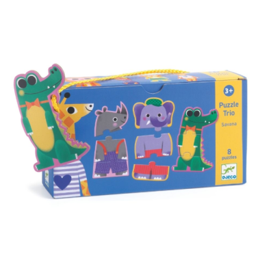 Djeco 8 Παζλ με 3 κομμάτια "Σαβάνα" 08242