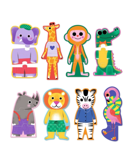 Djeco 8 Παζλ με 3 κομμάτια "Σαβάνα" 08242