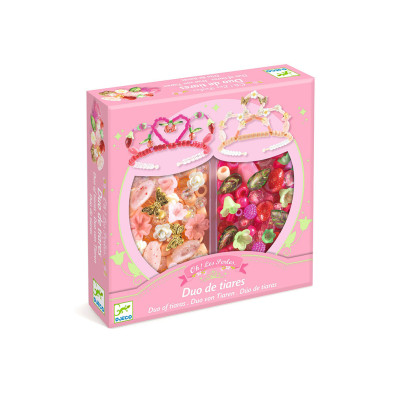 Djeco κατασκευάζω 2 τιάρες με διάφορες χάντρες "Ροζ" 00039