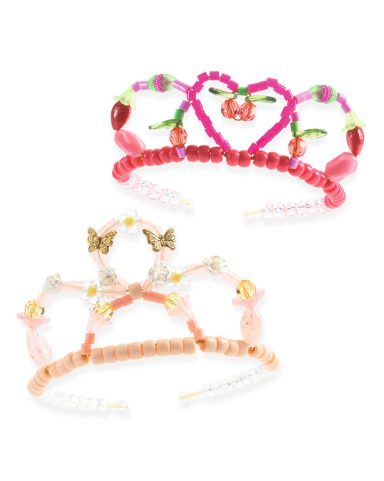 Djeco κατασκευάζω 2 τιάρες με διάφορες χάντρες "Ροζ" 00039