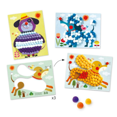 Djeco Κολάζ με πομ πομ Σκυλάκι 09867