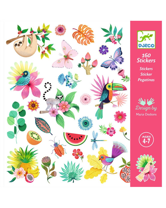 Djeco 160 Αυτοκόλλητα σε 4 καρτέλες 'Παράδεισος' 09271