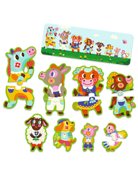 Djeco Παζλ Ταξινόμησης από το Μικρότερο στο Μεγαλύτερο "Ζωάκια στη Φάρμα" 08266