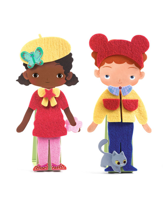 Djeco Ντύνω με τσόχινα αυτοκόλλητα φιγούρες ¨Παιδάκια¨ 00086