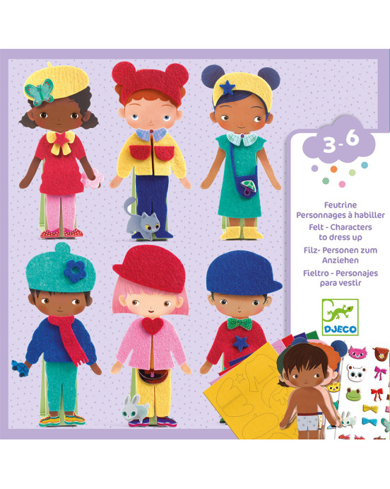 Djeco Ντύνω με τσόχινα αυτοκόλλητα φιγούρες ¨Παιδάκια¨ 00086