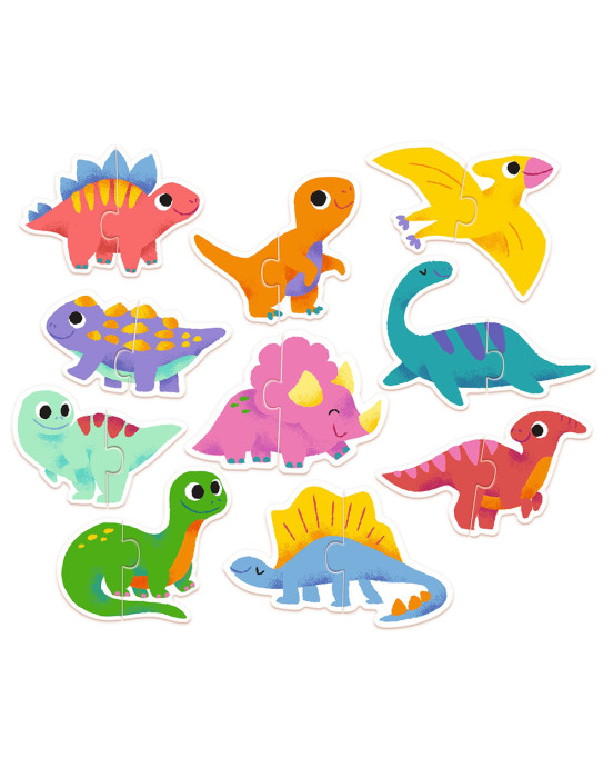 Djeco 10 Παζλ με 2 κομμάτια "Δεινόσαυροι" 08263