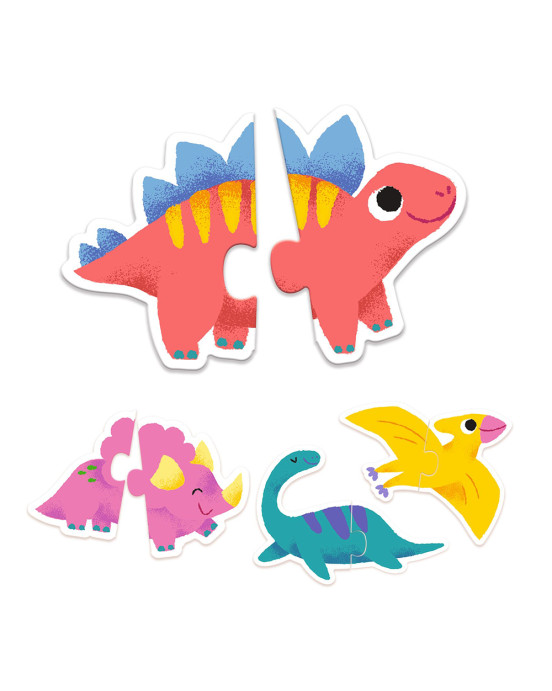 Djeco 10 Παζλ με 2 κομμάτια "Δεινόσαυροι" 08263