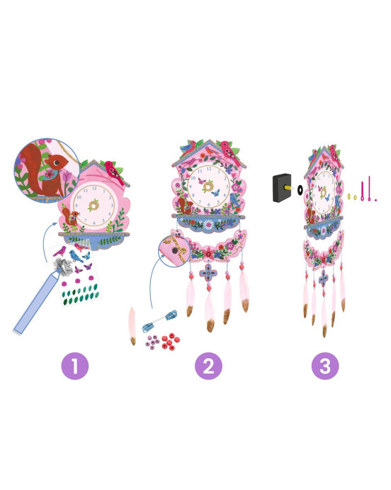 Djeco DIY Φτιάχνω - Ρολόι Τοίχου "Πουλάκια"07979