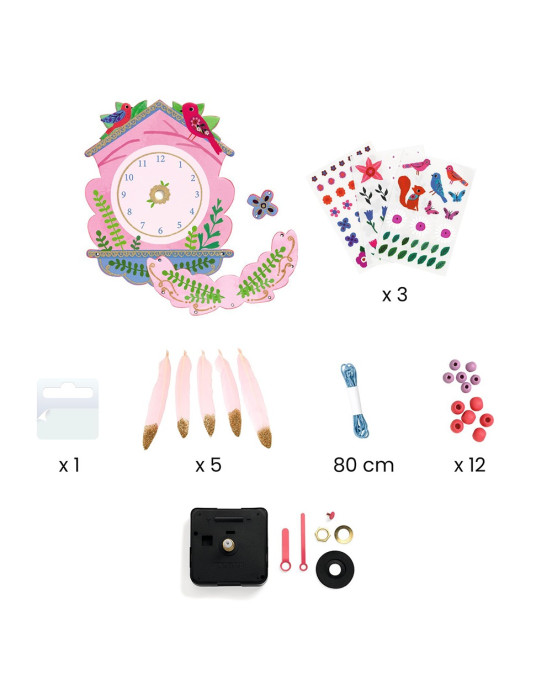 Djeco DIY Φτιάχνω - Ρολόι Τοίχου "Πουλάκια"07979