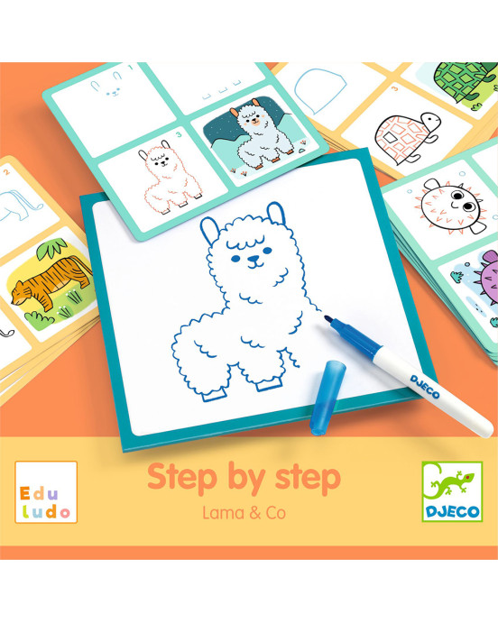 Djeco draw Step by Step Lama & Co 08269
