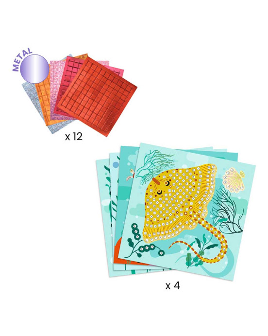 Djeco Κατασκευή μωσαϊκό με μεταλλικό εφέ "Ζωάκια της Καραιβικής" 09427