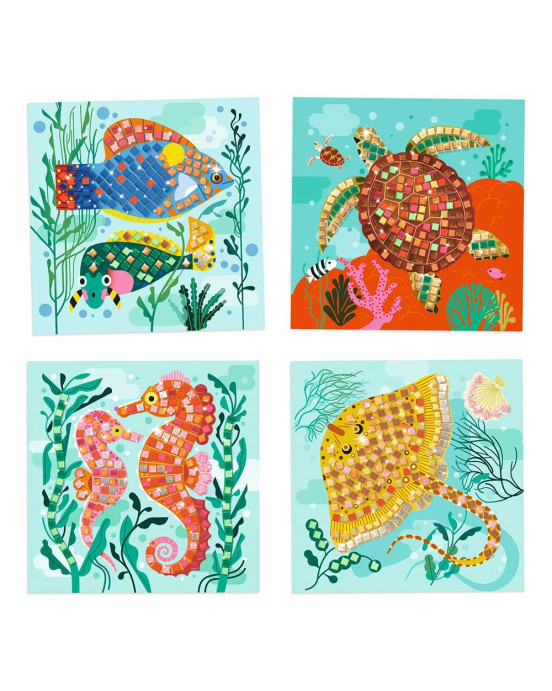 Djeco Κατασκευή μωσαϊκό με μεταλλικό εφέ "Ζωάκια της Καραιβικής" 09427