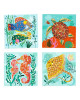 Djeco Κατασκευή μωσαϊκό με μεταλλικό εφέ "Ζωάκια της Καραιβικής" 09427