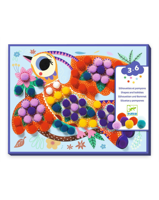 Djeco Κολάζ με πομ πομ "Πουλιά" 00070