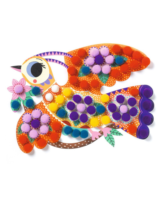 Djeco Κολάζ με πομ πομ "Πουλιά" 00070