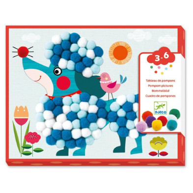 Djeco Κολάζ με πομ πομ Σκυλάκι 09867