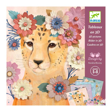 Djeco χάρτινη κατασκευή 3D εικόνες "Λουλουδένια στεφάνια σε ζωάκια" 09454