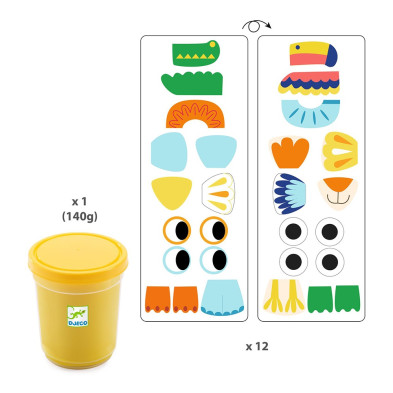 Djeco Χειροτεχνία με πλαστοζυμαράκι Αστεία ζωάκια 09030