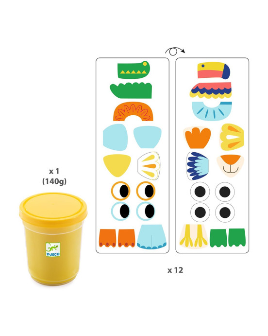 Djeco Χειροτεχνία με πλαστοζυμαράκι Αστεία ζωάκια 09030