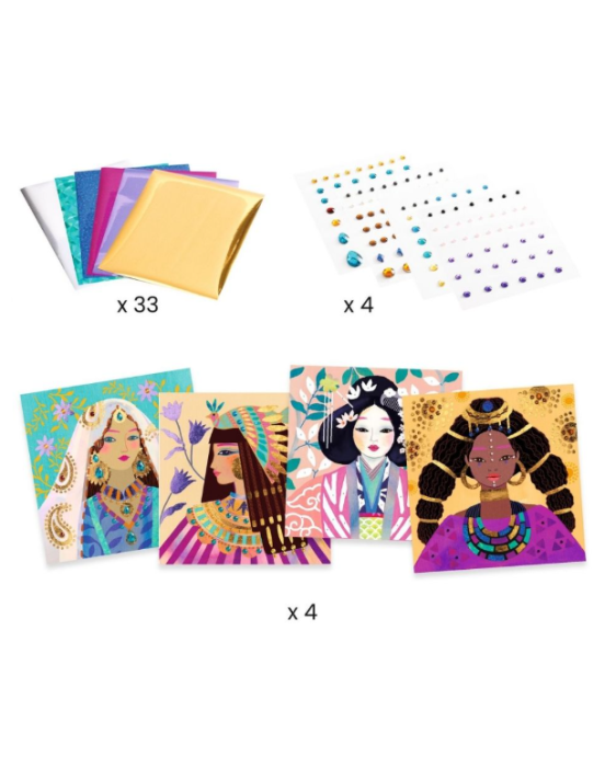 Djeco χειροτεχνία με φύλλα χρυσού και στρας "Πολύτιμα κοσμήματα" 09527