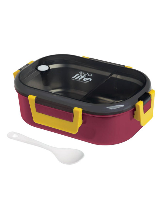 Ecolife Deep Rose Φαγητοδοχείο 900ml  με χώρισμα  33-BO-9068