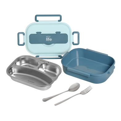 Eco life Γαλάζιο Φαγητοδοχείο 1Lt | 3 Θέσεων 33-FC-9092