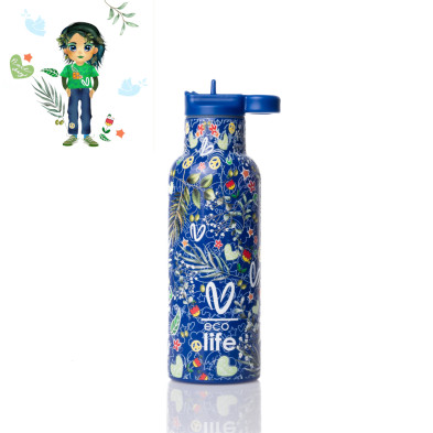 Eco life Παιδικο Παγούρι Θερμός Blue 500ml 33-BO-2324