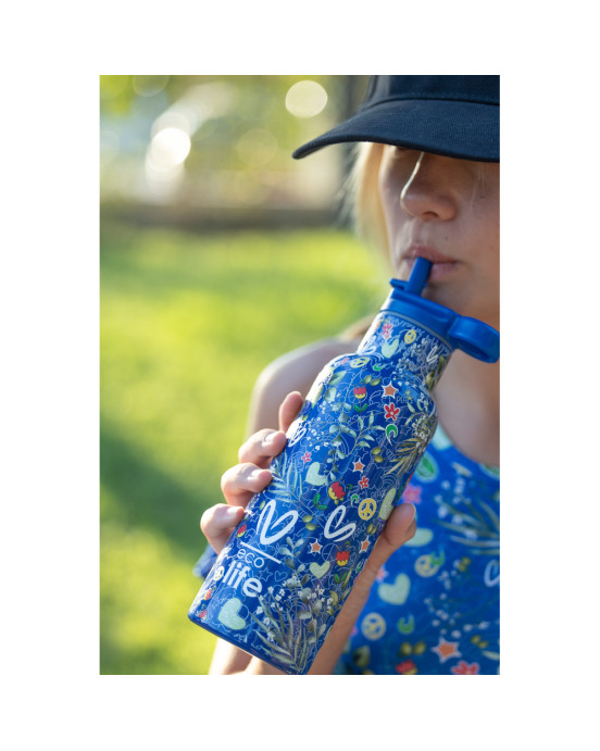 Eco life Παιδικο Παγούρι Θερμός Blue 500ml 33-BO-2324