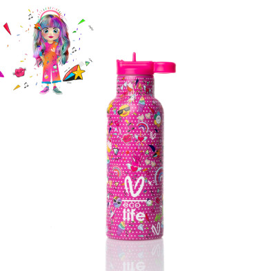 Eco life Παιδικο Παγούρι Θερμός Rainbow 500ml 33-BO-2325