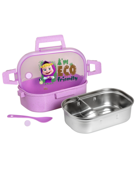 Ecolife  Φαγητοδοχείο 900ml  με χώρισμα 'Masha - Eco Friendly' 33-BO-9002