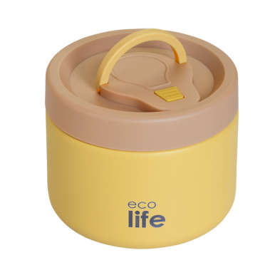 Εcolife Στρογγυλό Θερμός Φαγητού 650ml Κίτρινο  33-BO-9094