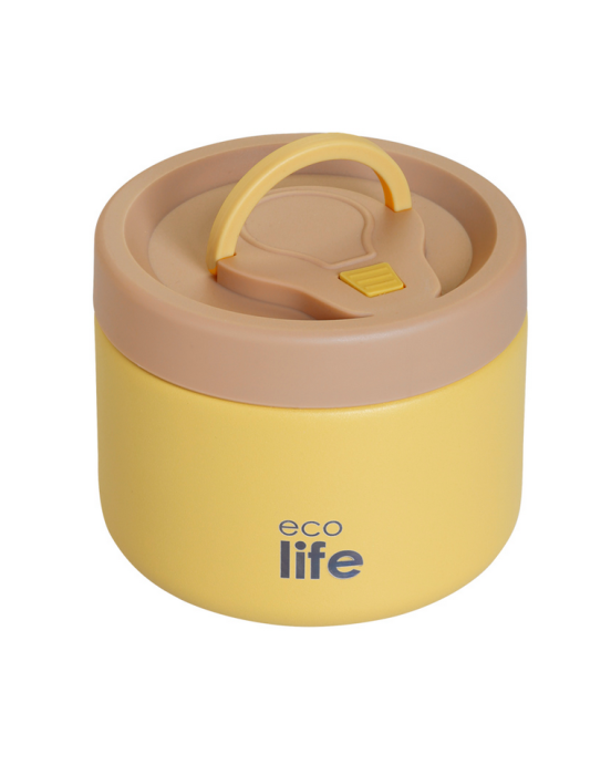 Εcolife Στρογγυλό Θερμός Φαγητού 650ml Κίτρινο  33-BO-9094