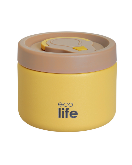 Εcolife Στρογγυλό Θερμός Φαγητού 650ml Κίτρινο  33-BO-9094