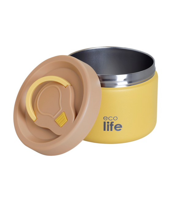 Εcolife Στρογγυλό Θερμός Φαγητού 650ml Κίτρινο  33-BO-9094