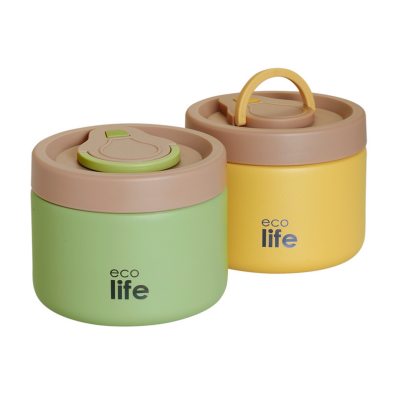 Εcolife Στρογγυλό Θερμός Φαγητού 650ml Πράσινο 33-BO-9095