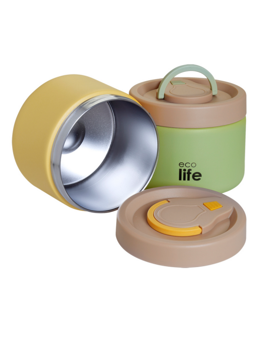 Εcolife Στρογγυλό Θερμός Φαγητού 650ml Κίτρινο  33-BO-9094