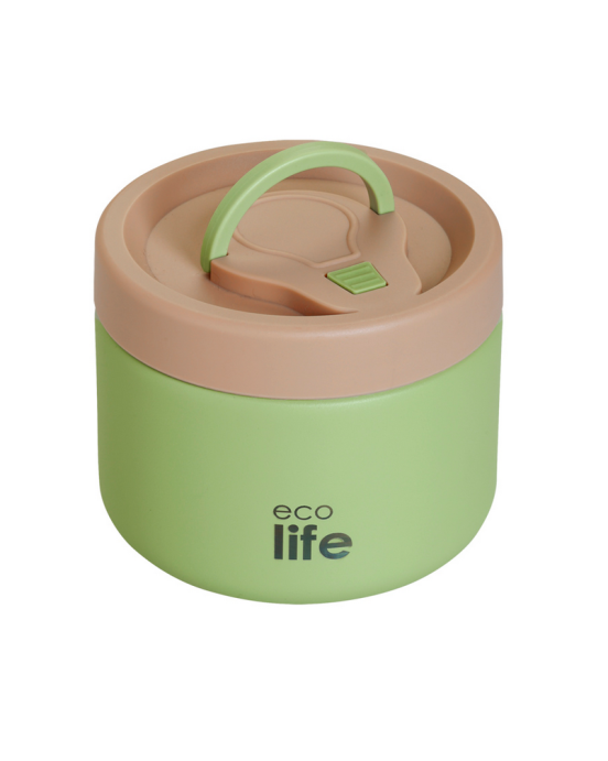 Εcolife Στρογγυλό Θερμός Φαγητού 650ml Πράσινο 33-BO-9095