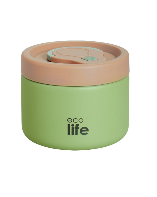 Εcolife Στρογγυλό Θερμός Φαγητού 650ml Πράσινο 33-BO-9095