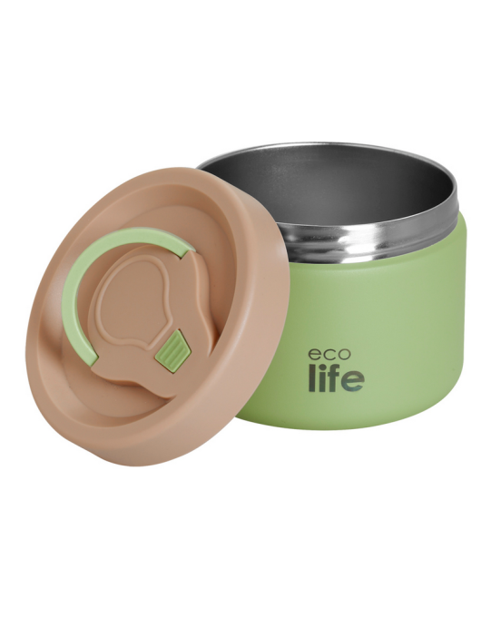 Εcolife Στρογγυλό Θερμός Φαγητού 650ml Πράσινο 33-BO-9095