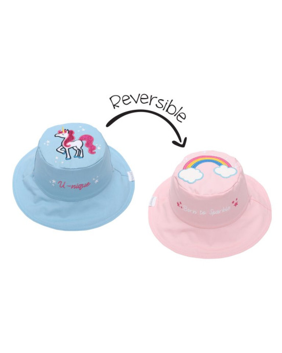 FlapJackKids  Καπέλο Διπλής Όψης UPF 50+ – Μονόκερος (Cotton) FJKSH496