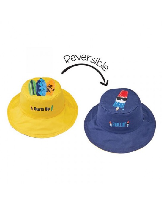 FlapJackKids Καπέλο Διπλής Όψης UPF 50+ Surfer/Popsicle (Cotton) LUV0148 FlapJackKids Καπέλο Διπλής Όψης UPF 50+ Surfer/Popsicle (Cotton) LUV0148