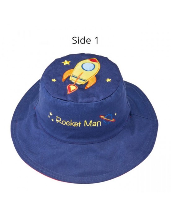 FlapJackKids  Καπέλο Διπλής Όψης UPF 50+ – Διαστημόπλοιο (Cotton) LUV0144
