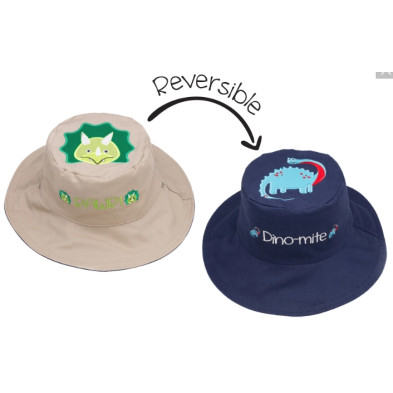 FlapJackKids Καπέλο Διπλής Όψης UPF 50+ – Δεινόσαυρος (Cotton)