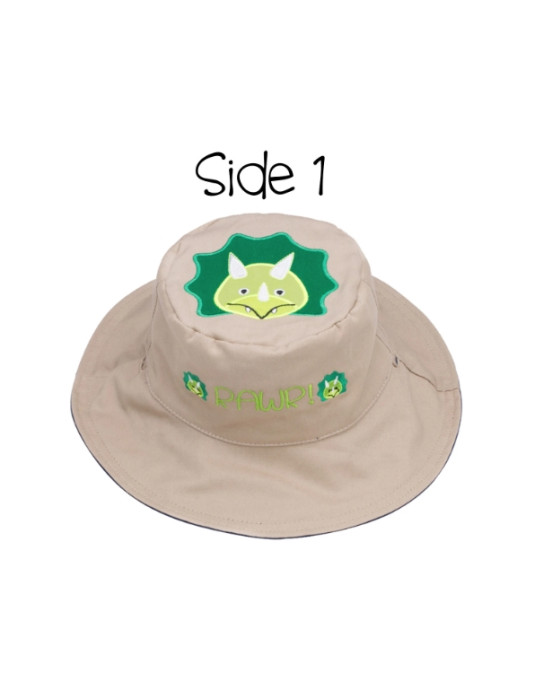 FlapJackKids Καπέλο Διπλής Όψης UPF 50+ – Δεινόσαυρος (Cotton)
