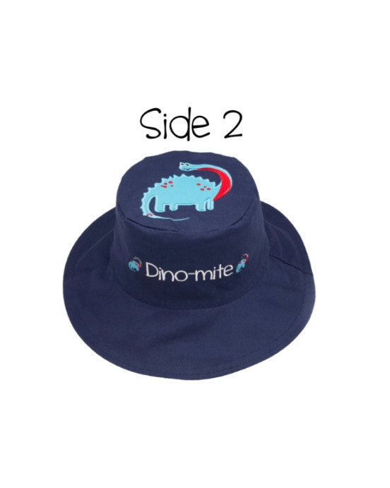 FlapJackKids Καπέλο Διπλής Όψης UPF 50+ – Δεινόσαυρος (Cotton)
