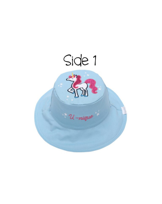 FlapJackKids  Καπέλο Διπλής Όψης UPF 50+ – Μονόκερος (Cotton) FJKSH496