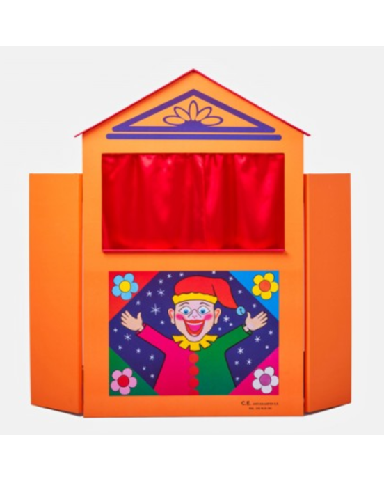 Kalantzis κουκλοθέατρο ξύλινο σε πορτοκαλί χρώμα 001