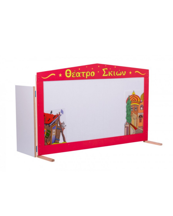 Kalantzis Ξύλινη κόκκινη σκηνή με πόρτες & 2 σκηνικά 009