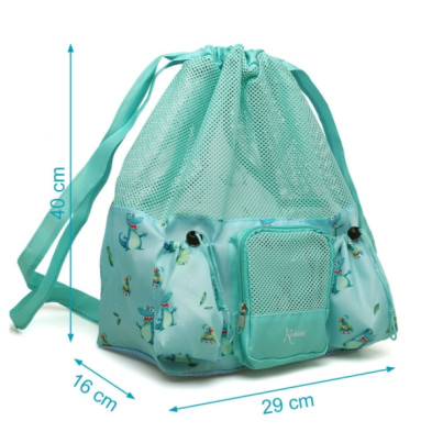Kiokids Αδιάβροχη Τσάντα Παραλίας Κροκόδειλοι Μέντα 10L. 3803