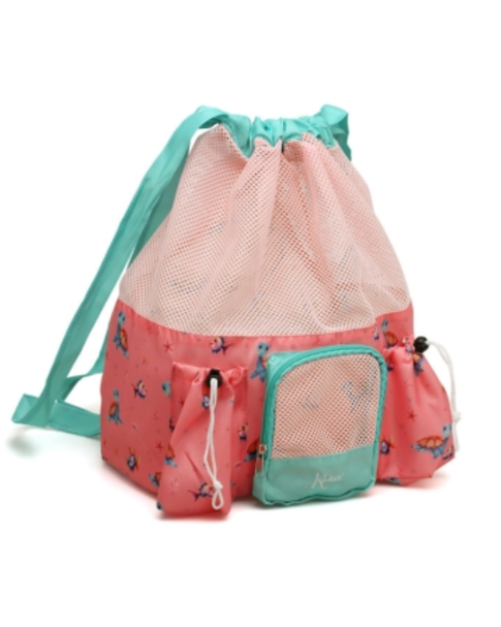Kiokids Αδιάβροχη Τσάντα Παραλίας Ροζ Χελώνες 10L. 3800